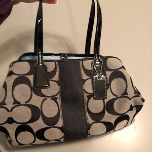 Black Coach signature print purse